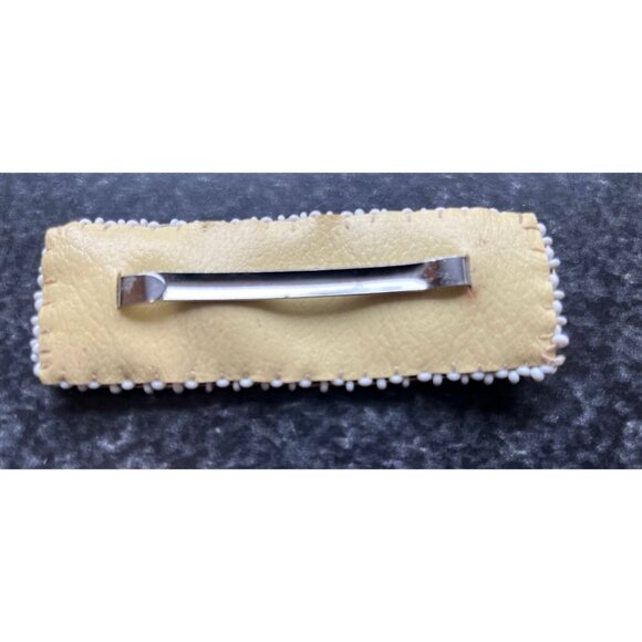 Vintage Handmade Native American Large Beaded Barrette In Classic Beaded Pattern - Picture 4 of 4